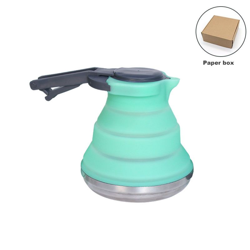 Outdoor folding kettle coffee cup set picnic camping road trip portable equipment silicone bowl_desvips.com