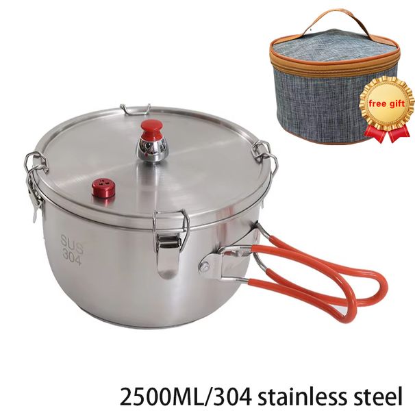 Pandatou Portable High Altitude Non-stick 304 Stainless Steel Micropressure Cooker Camping Cooking Pot Durable_desvips.com