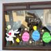 ins Cartoon Rabbit Glass Window Sticker, Easter Decoration For Maternity And Baby Store, Egg Electrostatic Sticker_desvips.com