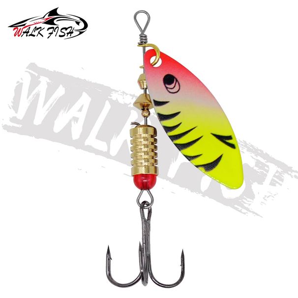 WALK FISH 7g 42mm Spinner Bait Lure Compound Rotation Willow Leaf Sequins Metal Spoon Fake Artificial Baits Sea Fishing Trout_desvips.com