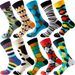 10 Pairs/Lot Funny Happy Crew Colorful Combed Cotton Christmas Rhombus Casual Fashion Autumn Big Size Men Socks_desvips.com