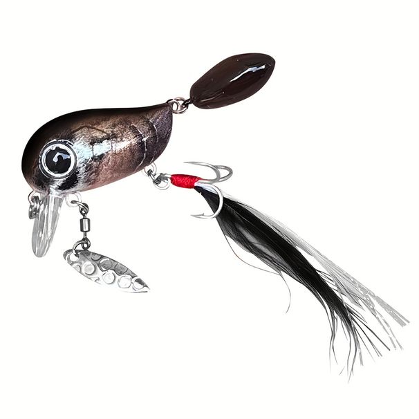 60mm 5.3g Floating Crankbait Topwater Wiggling Lure With Spinner Blades For Bass/Mandarin Fish Ultra-Realistic Swimbait_desvips.com