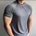 Summer Sports Outdoor Training Short Men's Slim Fit Elastic Quick-Dry Raglan Sleeve Small Neckline T-Shirt Solid Color_desvips.com
