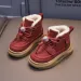 Toddler PU Leather Snow Children Thick Warm Boy's Cotton Anti-slip Girl Fur Boots For Cutefeet Kids Winter Plush Shoes_desvips.com
