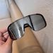 Vintage Matte Black Mercury Oversized Frame Outdoor Cycling Hiking Skiing Windproof Goggles Slimming Sunglasses_desvips.com