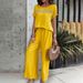 women's clothing spring and summer casual fashion solid color short-sleeved trousers suit_desvips.com