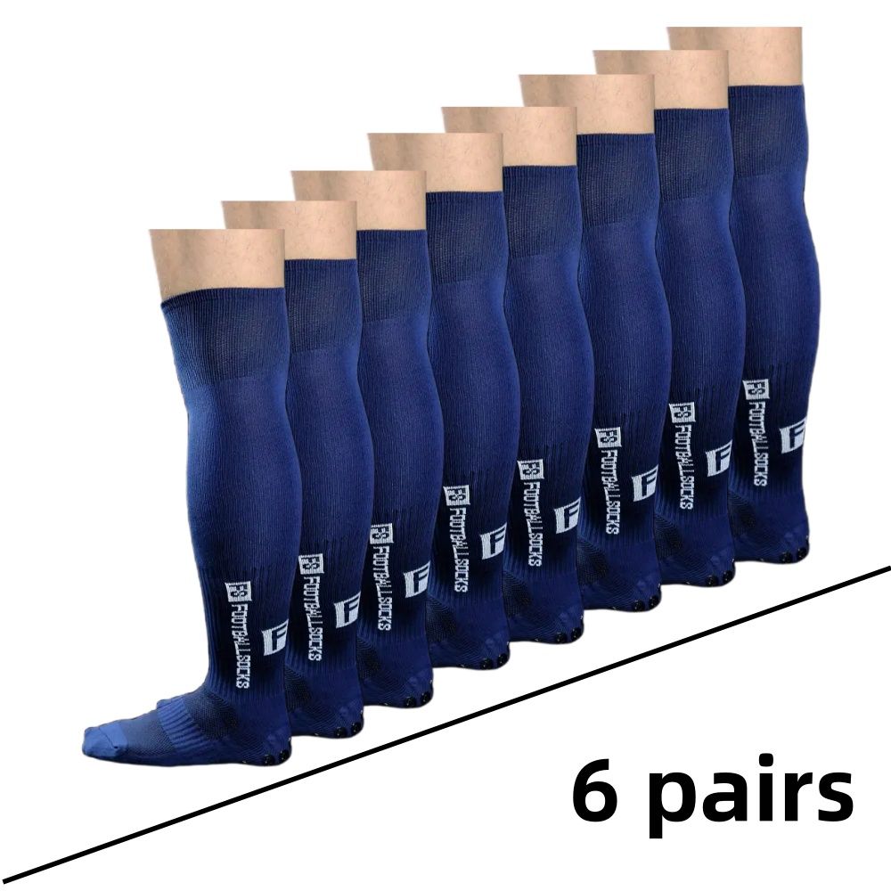 6 Pairs Men Women Long FS Football Socks Sports Round Silicone Non-slip Grip Soccer Sock_desvips.com