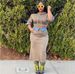 Women's Clothing casual hooded long sleeved sweatshirt denim splicing slit skirt suit_desvips.com