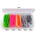 T Tail Bait Fish 51pcs Soft Worm Lead Head Hook Lure Box Set DWS561_desvips.com