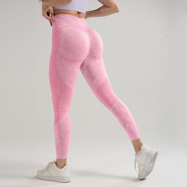 KOOSSOASIS Women's High-waisted Yoga Pants With Lettered Waistbands And Peach-shaped Hips, High-elasticity Seamless Sports Leggings._desvips.com
