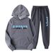 New Letter Print Men's And Women's Sportswear Fleece Two-Piece Loose Hooded Sweatshirt Set_desvips.com