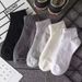 White Socks Men's Short Socks Solid Color Low Top Boat Socks Spring And Summer Deodorant Antibacterial Boys Sports Socks_desvips.com