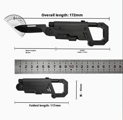 Multifunctional Carabiner Tool, Outdoor Survival Window Breaker, Folding Multi‑Tool Knife, Portable EDC Gear_desvips.com