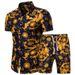 Men's Clothing Short Sleeve Shirt Printed Shirt Set _desvips.com