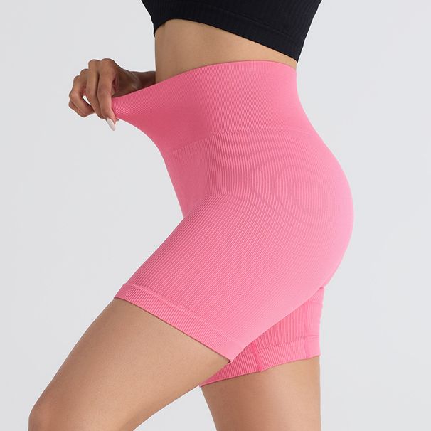 Seamless Threaded Elastic Tight Three Quarter Pants European And American Fitness Sports Hip Lifting Yoga Pants Cycling Pants_desvips.com