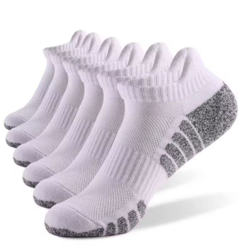 3pairs Thickened Towel Bottom Running Mesh Boat Non-slip Breathable Sports Low Cut Men's Socks Women's Socks_desvips.com