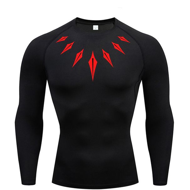 2025 Men's Long Sleeve Compression Printed Water Rash Protection Quick Dry Base Sports Workout Shirt_desvips.com