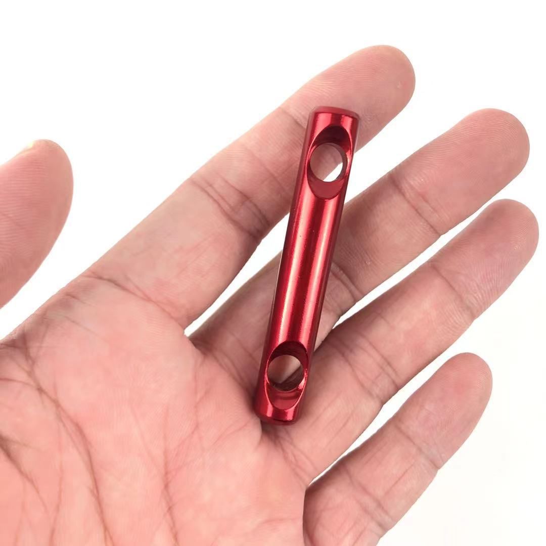Outdoor Tent Canopy Adjustment Fixing Ground Peg Windproof Double Eye Aluminum Alloy Rod Pull Rope Buckle Small Size_desvips.com