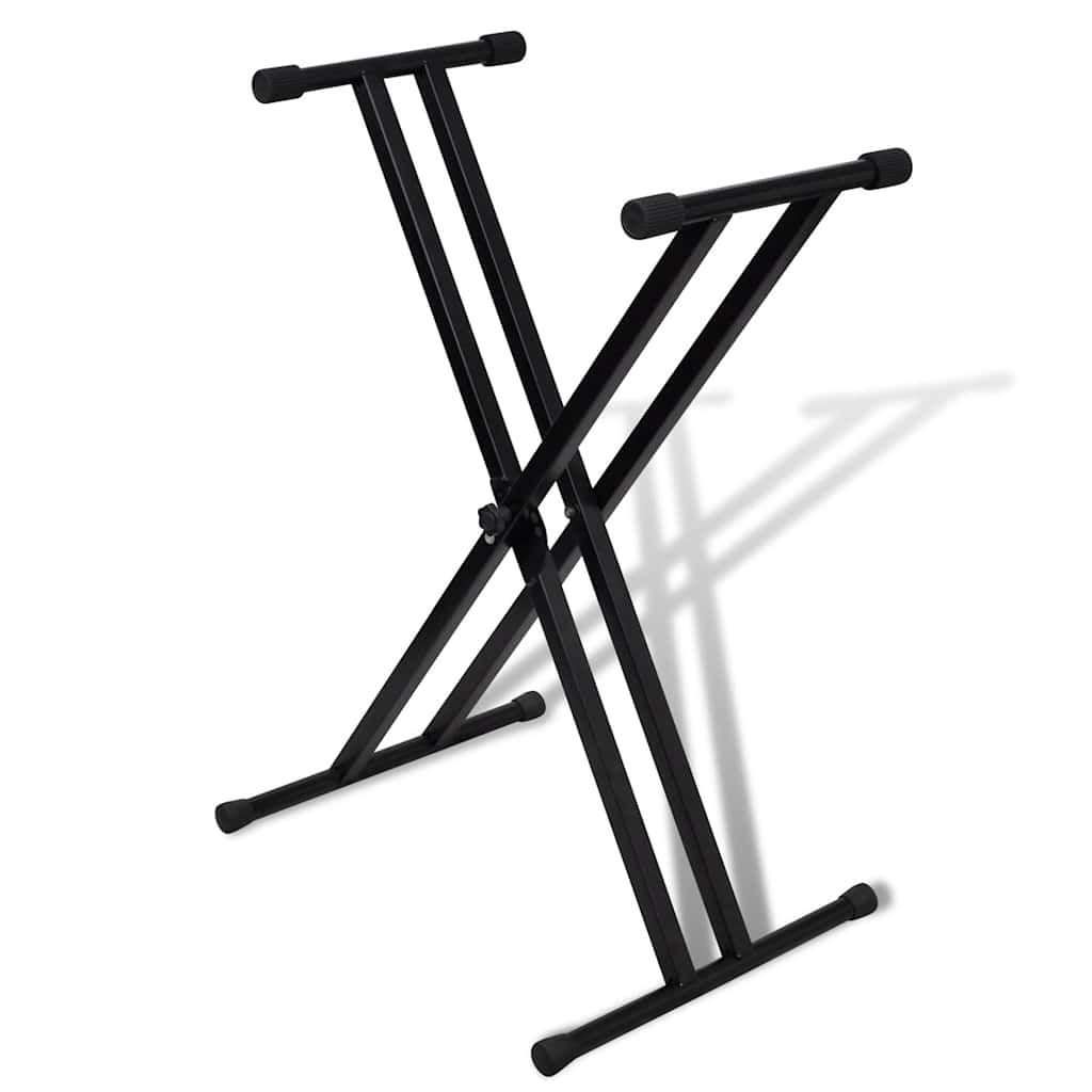 Keyboard Stand - Robust X-Frame, Double-Braced, Adjustable Height, Foldable Design_desvips.com