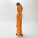 Women's Clothing Versatile vitality orange cotton and linen commuting street style sleeveless lace-up vest wide-leg pants suit_desvips.com