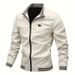 Men's Slim Fit Zip-up Striped Ribbed Collar/Cuffs, Lightweight Casual Bomber Jacket For Men, Stylish Versatile Outerwear_desvips.com