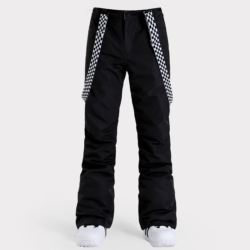 Women's Windproof Waterproof Warm Bib Outdoor Thickened Double Single Board Ski Gear Cotton Snow Pants_desvips.com