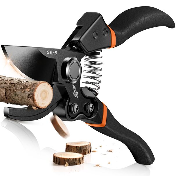 DECERK 8.5 Inch Professional Pruning Shears For Effortlessly Pruning 3/4 Inch Branches_desvips.com