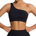 European And American New Style One-Shoulder Running Quick-Dry Shockproof Sports Bra Elastic Bare-Feel Yoga Vest_desvips.com