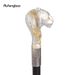Yellow Resin Leopard Head Walking Cane Fashion Cane Decorative Cane Halloween For Cosplay Parties, For Cosplay & Party 92cm_desvips.com