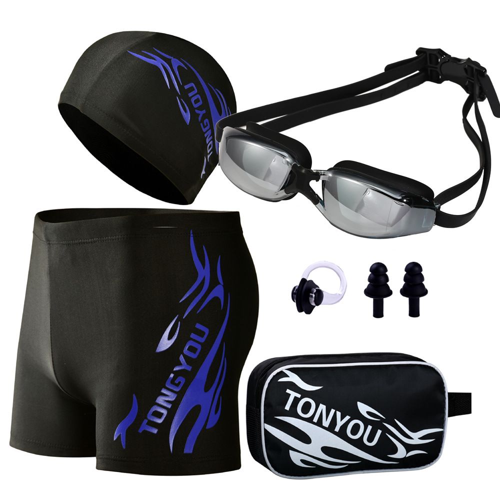 001 Adult Trunks Boxer Hot Spring Pants Plus Size Loose Fit Men And Women Eye Protection Waterproof Anti-Fog Goggles_desvips.com