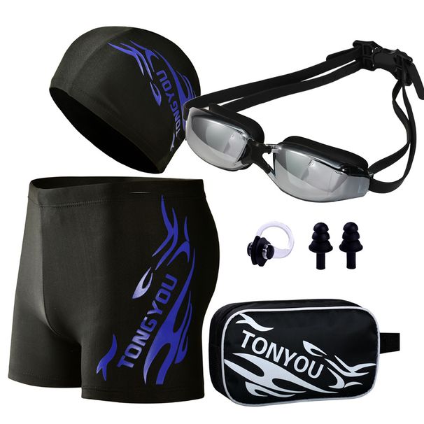001 Adult Trunks Boxer Hot Spring Pants Plus Size Loose Fit Men And Women Eye Protection Waterproof Anti-Fog Goggles_desvips.com