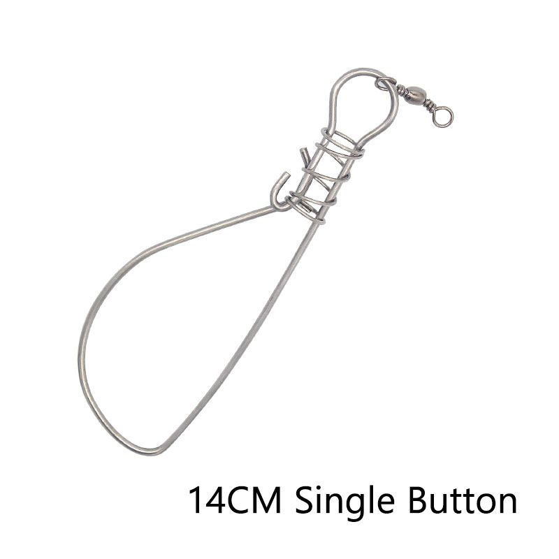New Stainless Steel Material Single Fish Lock Buckle Five Buckles Ten Buckles With Ground Plug Buoyancy Rod Live Fish Buckle Fishing Gear_desvips.com