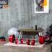 Set Bilanciere E Dischi 65kg Totali Per Workout In , In Metallo, Sabbia Di Ferro E Gomma, Rosso_desvips.com