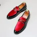 Classic Vintage Stylish Fashion Patchwork Chain Party Wedding Loafers Moccasins Men Casual Leather Shoes Mens Light_desvips.com