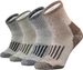 Men's Merino Wool Moisture Wicking Outdoor Thicken Warm Hiking Heavy Cushion Quarter Socks 4 Pairs Euro Size 43-46_desvips.com