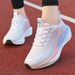 Women's Breathable Walking Running Shoes Fashion Casual Lace-Up Sneakers White Lightweight Comfortable Outdoor Sports_desvips.com