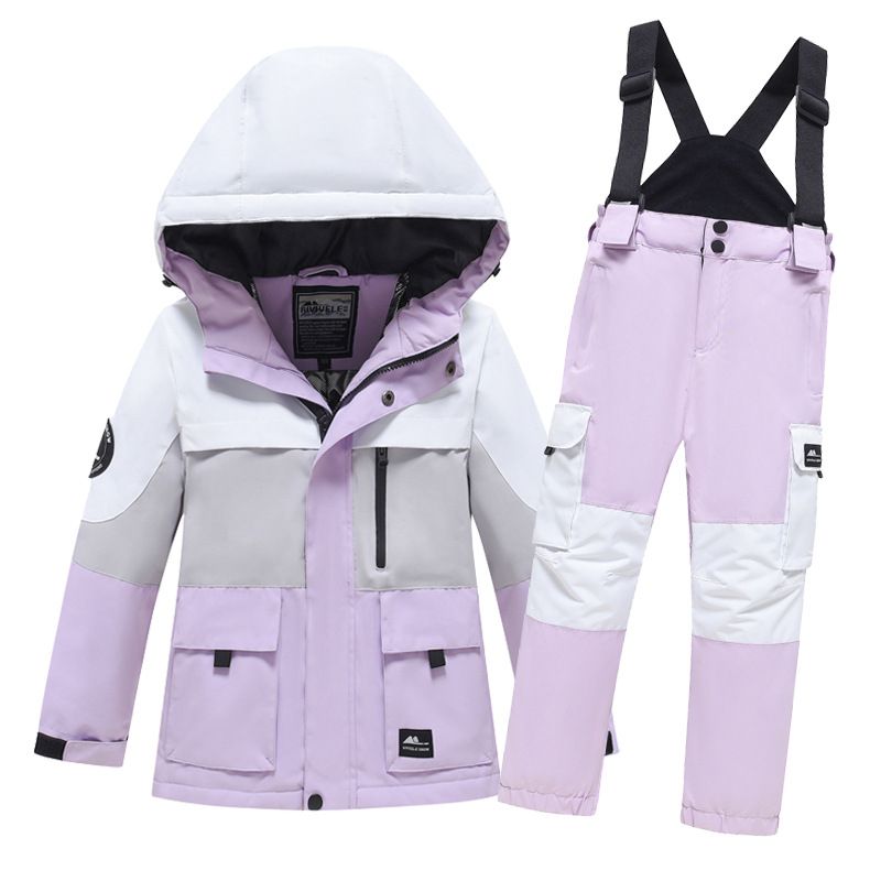 New Children's Boys Girls Workwear Jacket Pants Windproof Waterproof Snowboard Ski Suit Set_desvips.com