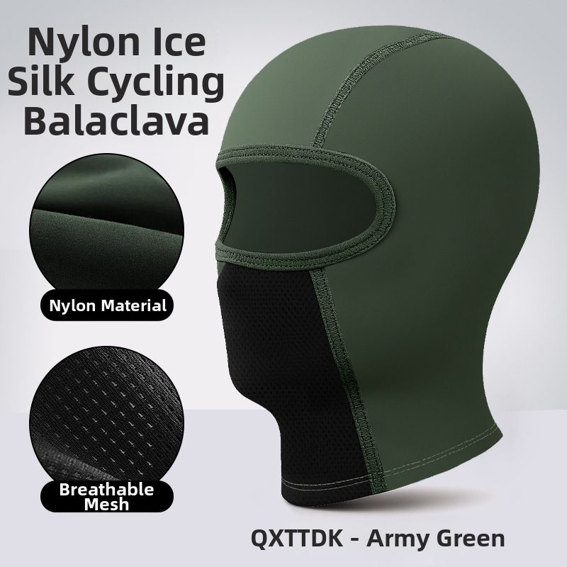Summer Outdoor Cycling Sun Protection Full Face Mask High Elasticity Breathable UV Protection Ice Silk Face Mask For Motorcycle Helmet_desvips.com