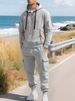 Men's Fleece Hooded Zip-Up Jacket & Cargo Pants Set - Streetwear Casual Outfit For Fall Winter, Multi-Pocket Utility Style (Khaki, Navy)_desvips.com