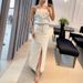 women's clothing retro washed distred halter neck svel lapel raw edge denim top slit slim skirt two piece set_desvips.com