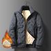 Men's Lamb Fleece Autumn Winter Casual Short Cardigan Coat Simple Comfy Solid Color Small Stand Collar Zipper Jackets_desvips.com