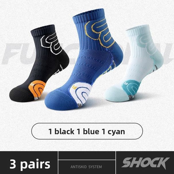 Men's Sports Socks Basketball Mid-Calf Pure Cotton Professional Running Thickened Towel Bottom American Style Spring_desvips.com