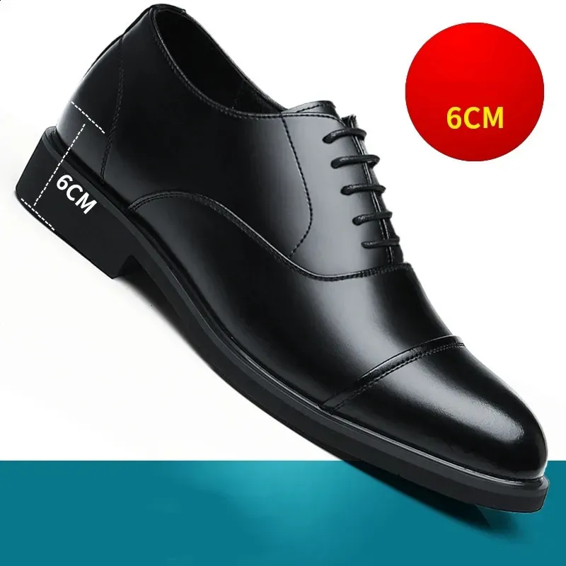 Height Increasing Shoes Men Taller Elevator 6CM Invisible Insole For Daily Mens Heighten Increased Wedding Oxfords_desvips.com