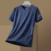 Quick-Dry Ice Silk Short Men's Cool T-Shirt Running Sports Top Dad Plus Size Man Sweat Shirt Fat Guy Half Sleeve_desvips.com