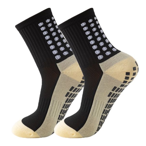 Mid Calf Soccer Socks Thickened Terry Cloth Sole Sweat Absorption Shock Absorption Anti Slip Grips Professional Competition Sports Socks_desvips.com