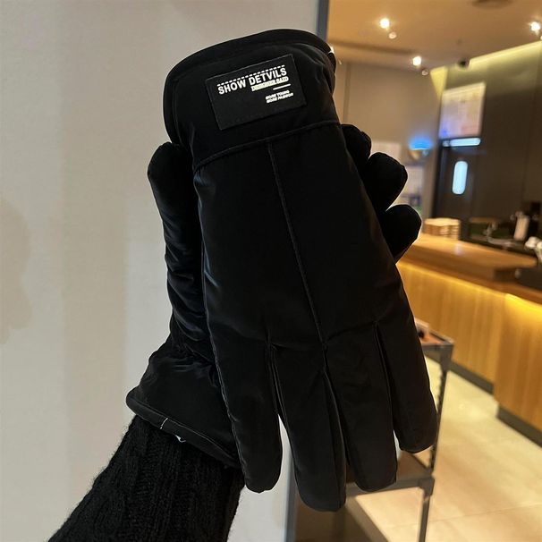 Winter Outdoor Cycling Electric Bike Cotton Gloves For Men, Windproof, Cold Proof, Waterproof, With Thick Velvet_desvips.com