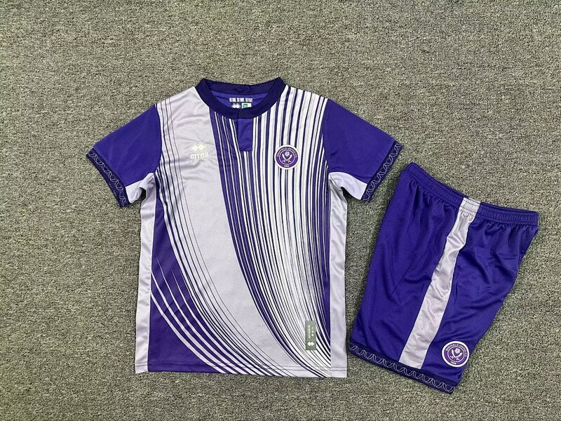 Sheffield United 2 Away 16-28 Childrens Football Set Football Jersey Kit Kids Short Sleeve Set Sportswear Set Football Sports Clothing Set_desvips.com
