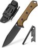 NedFoss BOAR Survival Knife With Fire Starter, 4.1 Inch D2 Steel Full Tang Hunting Knife, Kydex Sheath, Micarta Handle_desvips.com