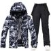 001 New Suit Set For Men Winter Outdoor Windproof Water-Resistant Warm Thickened Snowboard Snow Ski Jacket And Pants_desvips.com