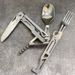 Multifunctional Cutlery Portable Stainless Steel Outdoor Folding Spoon Bottle Opener Detachable Knife Fork Set_desvips.com